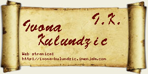 Ivona Kulundžić vizit kartica